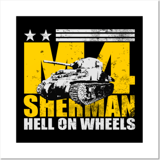 M4 Sherman Tank (distressed) Posters and Art